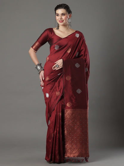 Classic Red Woven Banarasi Silk Saree