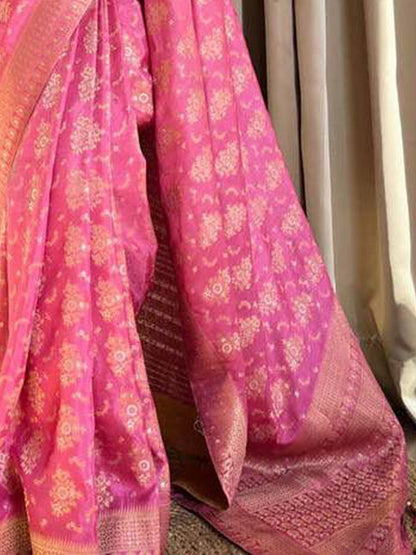 Pink Shade Woven Banarasi Saree