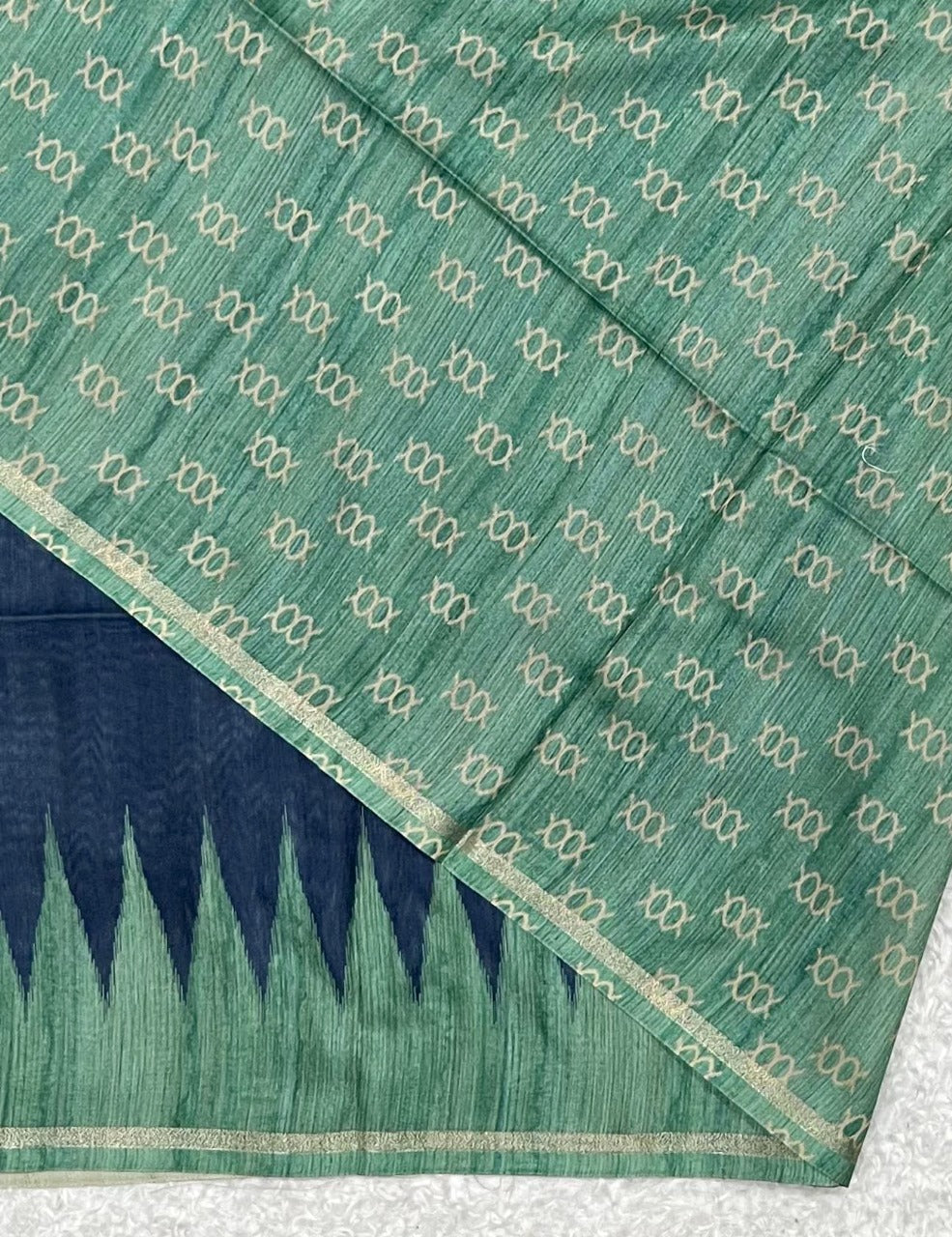 Denim Blue Desi Tussar silk Saree