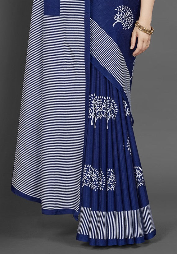 Azure Blue Dola Silk Saree