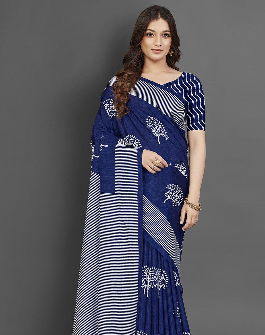 Azure Blue Dola Silk Saree