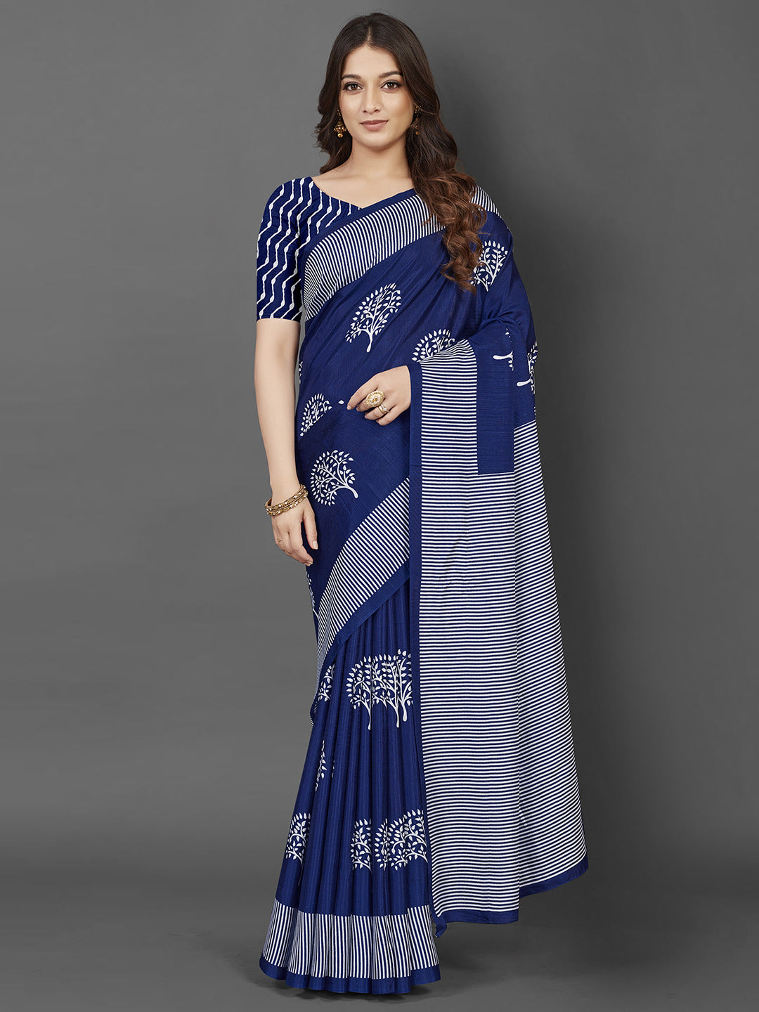 Azure Blue Dola Silk Saree