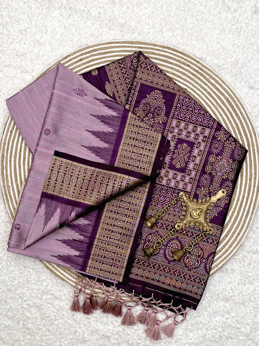 Lavender Desi Tussar Silk Saree