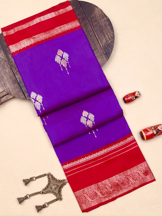 Purple Banarasi Silk Saree