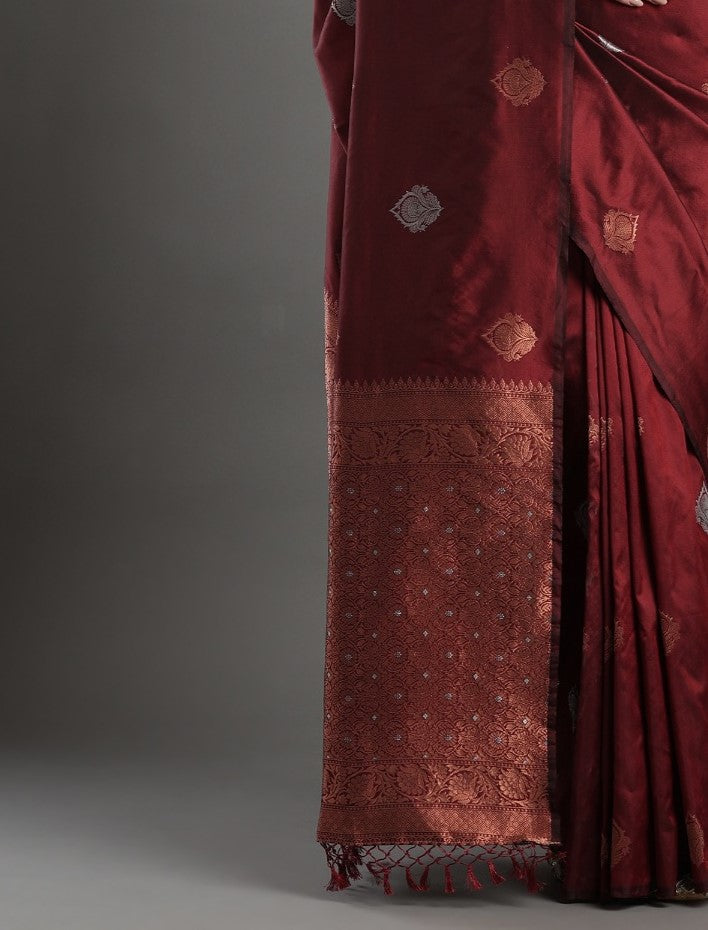 Classic Red Woven Banarasi Silk Saree