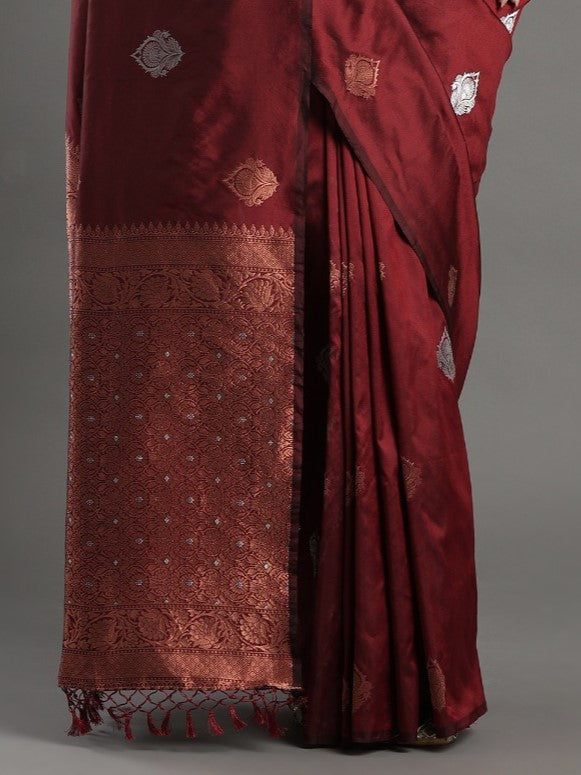 Classic Red Woven Banarasi Silk Saree