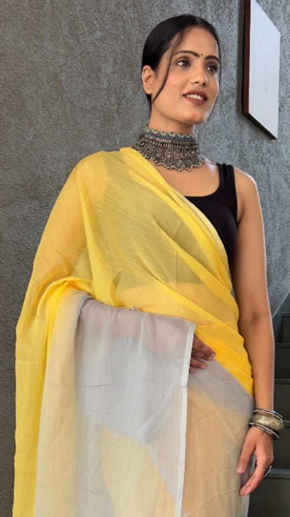 Sun Yellow Georgette Saree