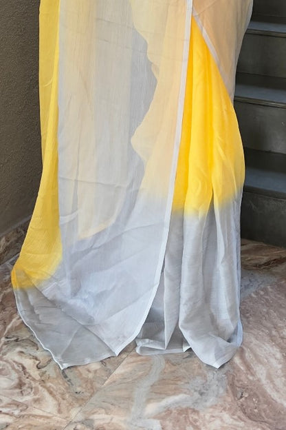 Sun Yellow Georgette Saree